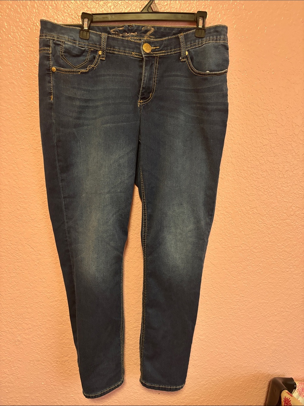 Seven7 Women’s Dark Blue Skinny Jeans - Stretch Slim Fit